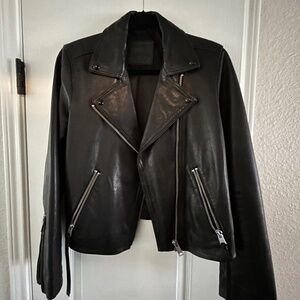 ALLSAINTS Dalby Slim Fit Leather Biker Jacket- US 8